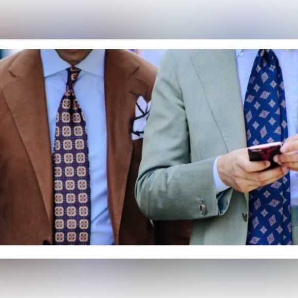 The Custom Shop Mens Vintage pure Silk Necktie Yellow Burgundy Micro Check Print - Picture 2 of 8